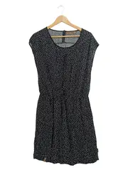 Vorschaubild 1 von Damen Freizeitkleid Gr. 40/L Schwarz Sterne Casual Midikleid