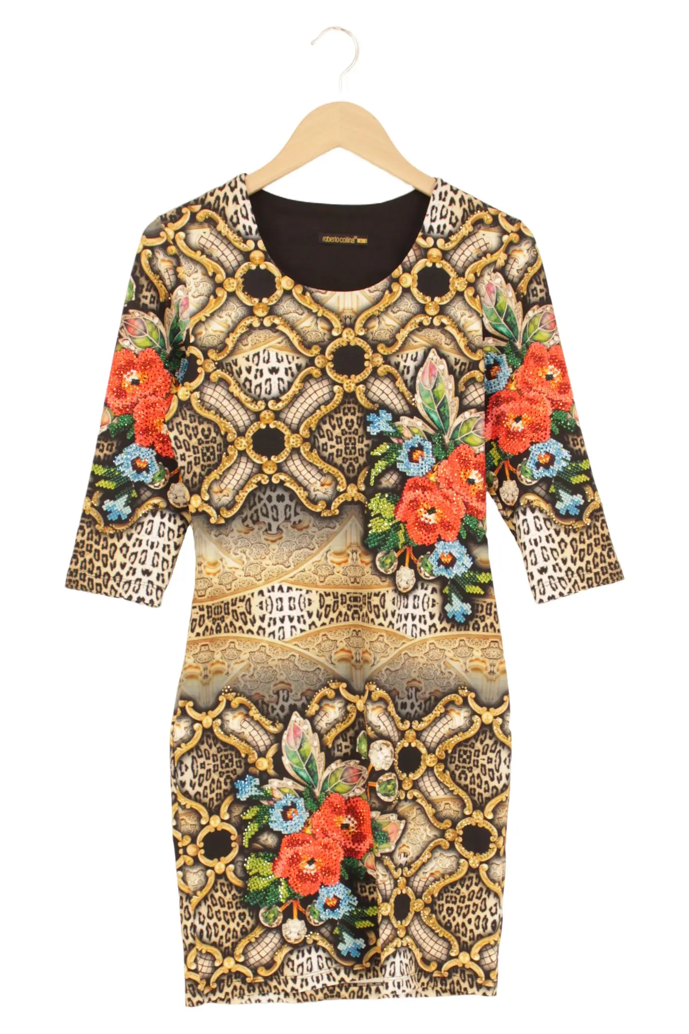 ROBERTO COLLINA Etuikleid Damen 40/L Mehrfarbig Vintage Luxuriös Blumenmuster