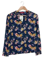 Vorschaubild 1 von Damen Bluse 36/S Blau Blumenmuster Bohemian Langarm