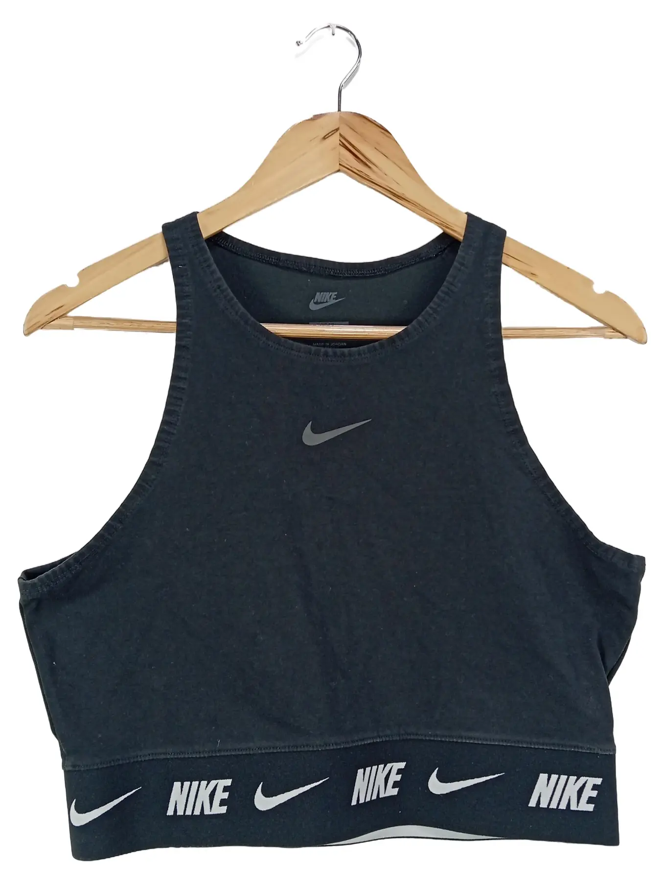 NIKE Damen Sport Top Crop Schwarz Gr. 40/L Fitness Training