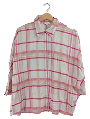 Vorschaubild 1 von Damen Hemdbluse Kariert Rosa Gr. 38 M Casual 3, 4-Arm