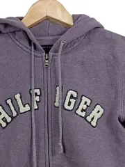 Vorschaubild 2 von Damen Kapuzenpullover Gr. 36/S Lila Reißverschluss Casual