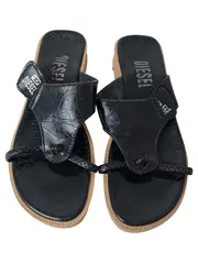 Vorschaubild 2 von Damen Sandalen Zehentrenner Gr. 42 Schwarz Streetwear Modisch