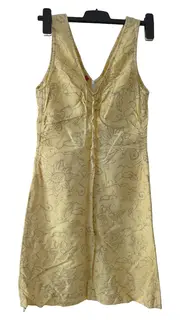 Vorschaubild 1 von Freizeitkleid Damen Gr. 38 Gelb Baumwolle Florales Muster