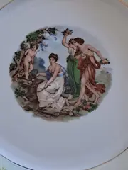 Vorschaubild 2 von Wandteller Porzellan Klassisch Figuren Porträts Weiß 30cm