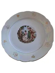Vorschaubild 1 von Wandteller Porzellan Klassisch Figuren Porträts Weiß 30cm