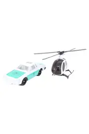 Vorschaubild 1 von Spielzeugauto Polizeiauto & Helikopter Set Mehrfarbig Metall