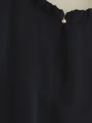 Vorschaubild 4 von Damen Top Ärmellos Gr. 38 M Blau Rüschenkragen Polyester