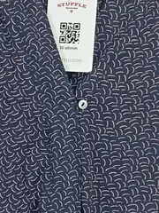 Vorschaubild 8 von Damen Hemdbluse 3/4 Arm Blau Grafisch Gr. 40 L Freizeit