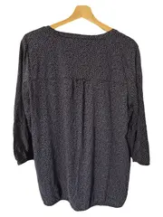 Vorschaubild 2 von Damen Hemdbluse 3/4 Arm Blau Grafisch Gr. 40 L Freizeit