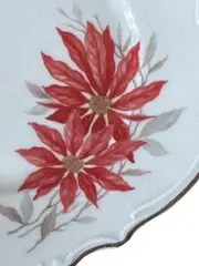 Vorschaubild 3 von Porzellan Wandteller Weihnachten Florales Muster Weiß 20,5 cm