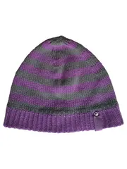 Vorschaubild 1 von Damen Strickmütze Lila Gestreift Beanie Baumwolle Freizeit