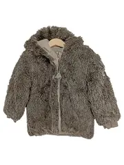 Vorschaubild 1 von Kinder Kunstfelljacke Gr. 104 Braun Kapuze Warm Freizeit Herbst Winter
