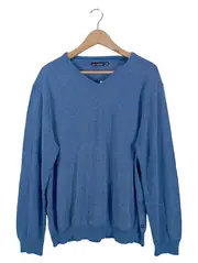 Vorschaubild 1 von Herren Pullover V-Ausschnitt Blau Casual Gr. 54/XXL