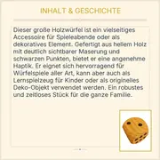 Vorschaubild 4 von Großer Holzwürfel Spielwürfel Deko Würfelspiel Holz Natur