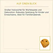 Vorschaubild 3 von Großer Holzwürfel Spielwürfel Deko Würfelspiel Holz Natur
