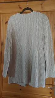 Vorschaubild 3 von Damen Strickjacke Beige Strukturmuster Gr. 44/XXL Langarm