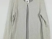 Vorschaubild 2 von Damen Strickjacke Beige Strukturmuster Gr. 44/XXL Langarm