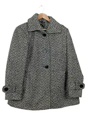 Vorschaubild 1 von Damen Wollmantel Kurzmantel Fischgrätenmuster Klassisch Elegant 44 XXL