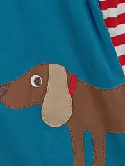 Vorschaubild 2 von Kinder Sommerkleid Gr. 116 Mehrfarbig Gestreift Hund Tiermotiv