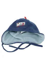 Vorschaubild 1 von Mütze Kinder Gr. 39 Blau Strickmütze Ohrenklappen Bindebänder