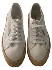 Vorschaubild 2 von Damen Espadrilles Plateau Sneaker Weiß Bast Gr. 39