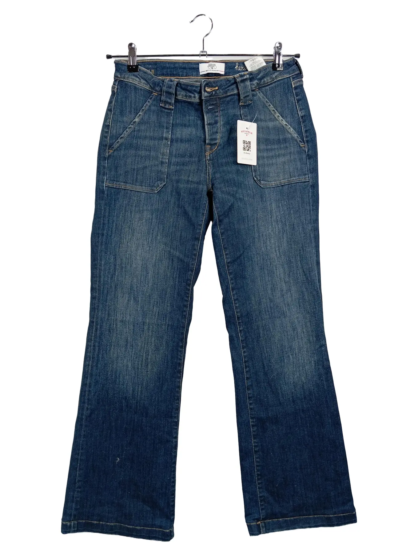 LE TEMPS DES CERISES Damen Cargohose Jeans Gr. 31 Blau Casual Bootcut