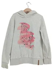 Vorschaubild 1 von Mädchen Kapuzenpullover Pferd Grau Gr. 140 Casual Tiermotiv