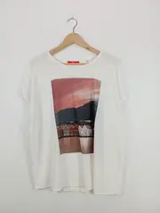 Vorschaubild 2 von Damen T-Shirt Gr. 40/L Weiß mit Grafik-Print Casual