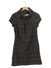 Vorschaubild 1 von IXO Models Damen Freizeitkleid Kariert Rollkragen Grau Gr. S