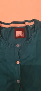 Vorschaubild 2 von Damen Strickjacke Cardigan Petrol Gr. S 36 Baumwolle Basic