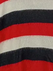 Vorschaubild 3 von Damen Pullover Rollkragen Gestreift Mohair Mix Gr. L Rot Schwarz