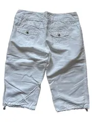 Vorschaubild 3 von Damen Cargohose Capri 3, 4 Hose Weiß Größe 36 Leinen Baumwolle
