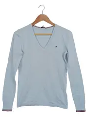 Vorschaubild 1 von Damen Pullover V-Ausschnitt Blau Gr. XS