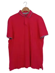 Vorschaubild 1 von Herren Poloshirt Rot XXL Kurzarm Casual Uni Baumwolle
