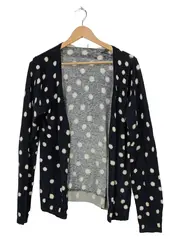 Vorschaubild 1 von Damen Strickjacke Cardigan Polka Dots Schwarz Weiß Gr. XL