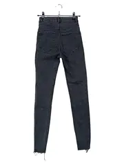 Vorschaubild 2 von Damen Destroyed Jeans Grau XXS High Waist Ripped Casual