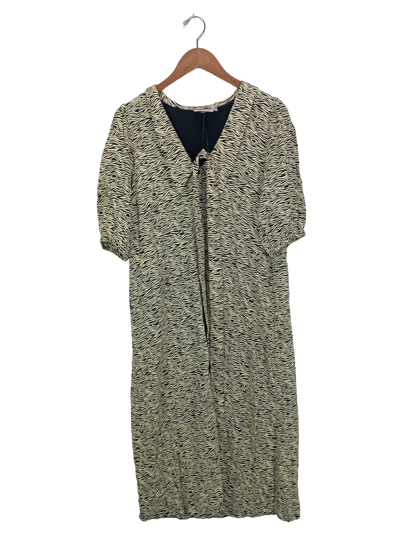 GESTUZ Damen Freizeitkleid 36 Zebra Muster Beige Viskose Maxikleid