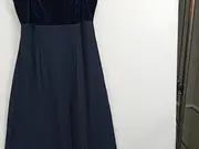 Vorschaubild 4 von Damen Festliches Samtkleid Blau Gr. 42/XL Elegant Maxikleid