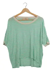 Vorschaubild 1 von Damen Pullover Grün Gestreift Casual Gr. 34/XS