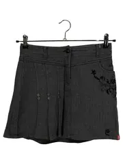 Vorschaubild 1 von EDC Damen Faltenrock Minirock Fischgrätenmuster Grau Gr. 34 XS