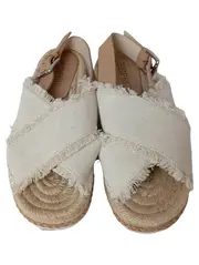 Vorschaubild 2 von Sandalen Espadrilles Damen Gr. 38 Beige Fransen Boho Riemchen Sommer