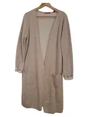 Vorschaubild 1 von Damen Strickjacke Cardigan Gr. 38 M Beige Baumwolle Casual