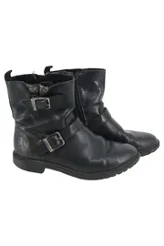 Vorschaubild 1 von Damen Stiefel Gr. 37 Schwarz Casual Urban Boots Schnallen Reißverschluss