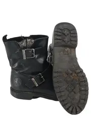 Vorschaubild 3 von Damen Stiefel Gr. 37 Schwarz Casual Urban Boots Schnallen Reißverschluss