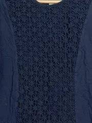 Vorschaubild 2 von Kinder Langarmshirt Blau Blumenmuster Gr. 164