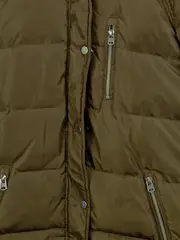 Vorschaubild 3 von Damen Steppjacke Gr. 36 S Oliv Winterjacke Casual Kapuze Fell