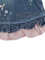 Vorschaubild 9 von Baby Mädchen Jeanskleid Latzkleid Set Langarmshirt Blau Rosa Gr. 56