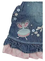 Vorschaubild 4 von Baby Mädchen Jeanskleid Latzkleid Set Langarmshirt Blau Rosa Gr. 56