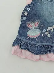 Vorschaubild 6 von Baby Mädchen Jeanskleid Latzkleid Set Langarmshirt Blau Rosa Gr. 56